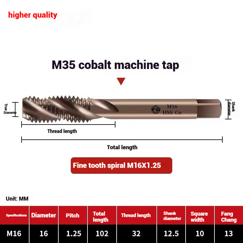 1084-M35 cobalt taps machine use high speed steel stainless steel special taps straight groove spiral apex backtapping taps Shandong Denso Pricision Tools Co.,Ltd.